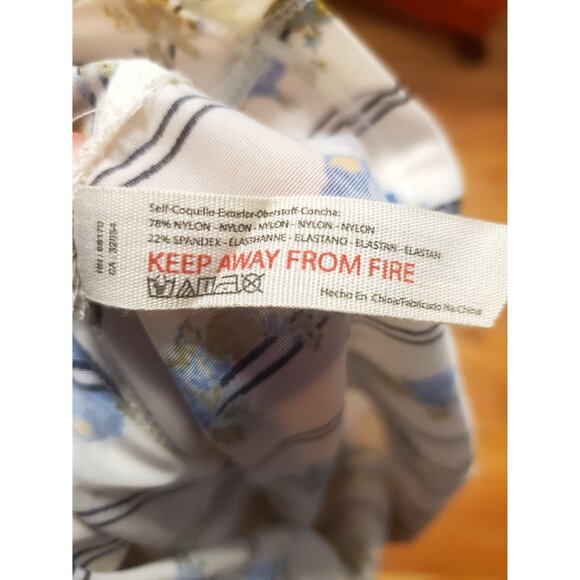 Intimataly Free People Floral Stripe Short Sleeve Stretch Top XXS - Picture 5 of 7